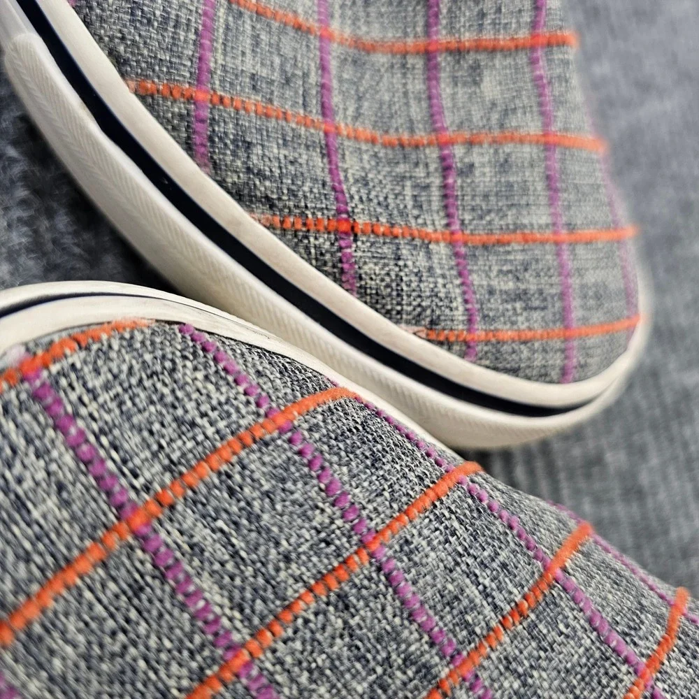 Keds Slip On Women 7.5 Gray Plaid Champion WF55720 Canvas Casual Loafers